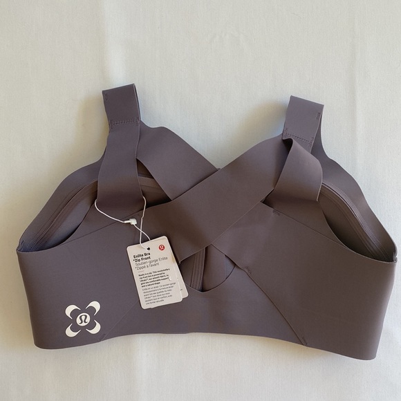 lululemon Enlite Bra Zip Front Size 34C Dark Lavender NWT - Picture 2 of 4
